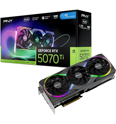 Scheda Video PNY GeForce RTX™ 5070TI 16GB ARGB Gaming Overclocked Triple Fan PLUS