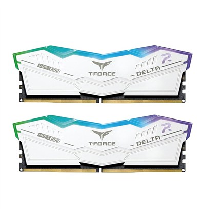DDR5 RAM 32GB KIT 2x16GB PC 6000 Team T-Force Delta RGB CL30 FF8D532G6000HC30DC01 bianco