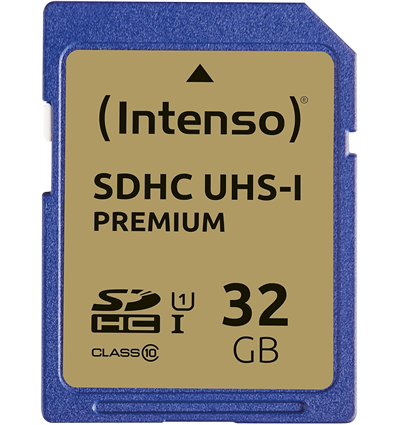SD Card SDHC UHS-I 32GB Intenso Premium 1 Adapter Class 10 3421480