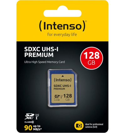 SD Card SDHC UHS-I 128GB Intenso Premium 1 Adapter Class 10 3421491