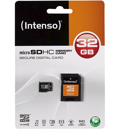 Micro SDHC 32GB Intenso 1 Adapter Class 4 3403480
