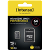Micro SDHC/SD 64GB Intenso Performance 1 Adapter Class 10 3424490