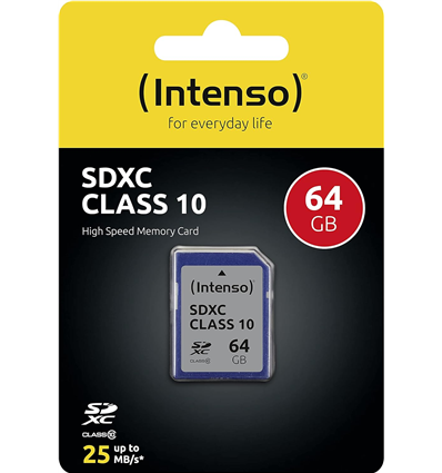 SD Card SDHC 64GB Intenso 1 Adapter Class 10 3411490