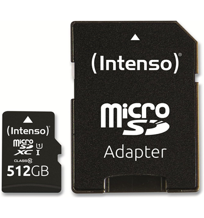 Micro SDHC/SD 512GB Intenso Performance 1 Adapter Class 10 3424493