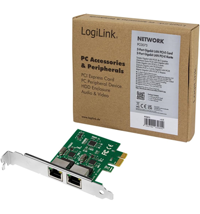 LogiLink 2-Port Gigabit LAN PCI-Express Scheda PC0075