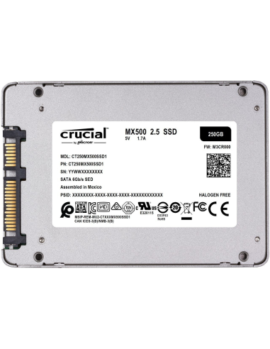 SSD 2,5 250GB Crucial MX500 SATAIII 3D 7mm retail