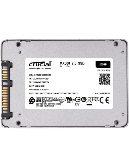 SSD 2,5 250GB Crucial MX500 SATAIII 3D 7mm retail