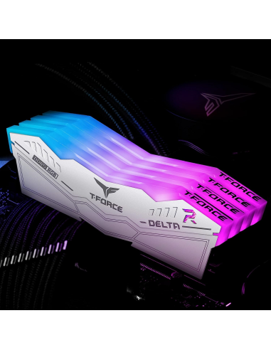 Memoria RAM DDR5 32GB KIT 2x16GB PC 6000 Team T-Force Delta RGB White AMD EXPO