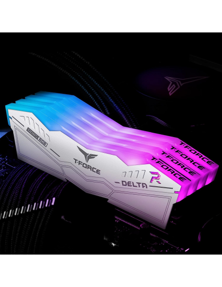 Memoria RAM DDR5 32GB KIT 2x16GB PC 6000 Team T-Force Delta RGB White AMD EXPO
